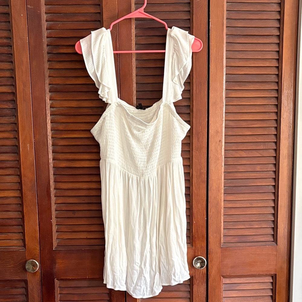 White Ruffled Sleeveless top